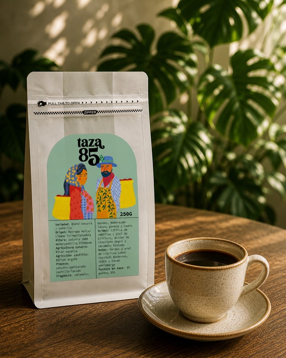 Main Taza 85 characters with specialty coffee