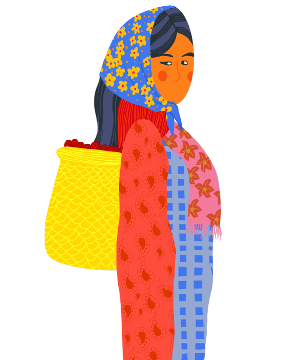 Taza 85 coffee grower illustration